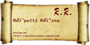 Rápolti Rózsa névjegykártya