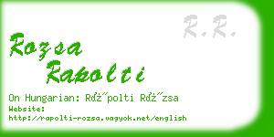 rozsa rapolti business card